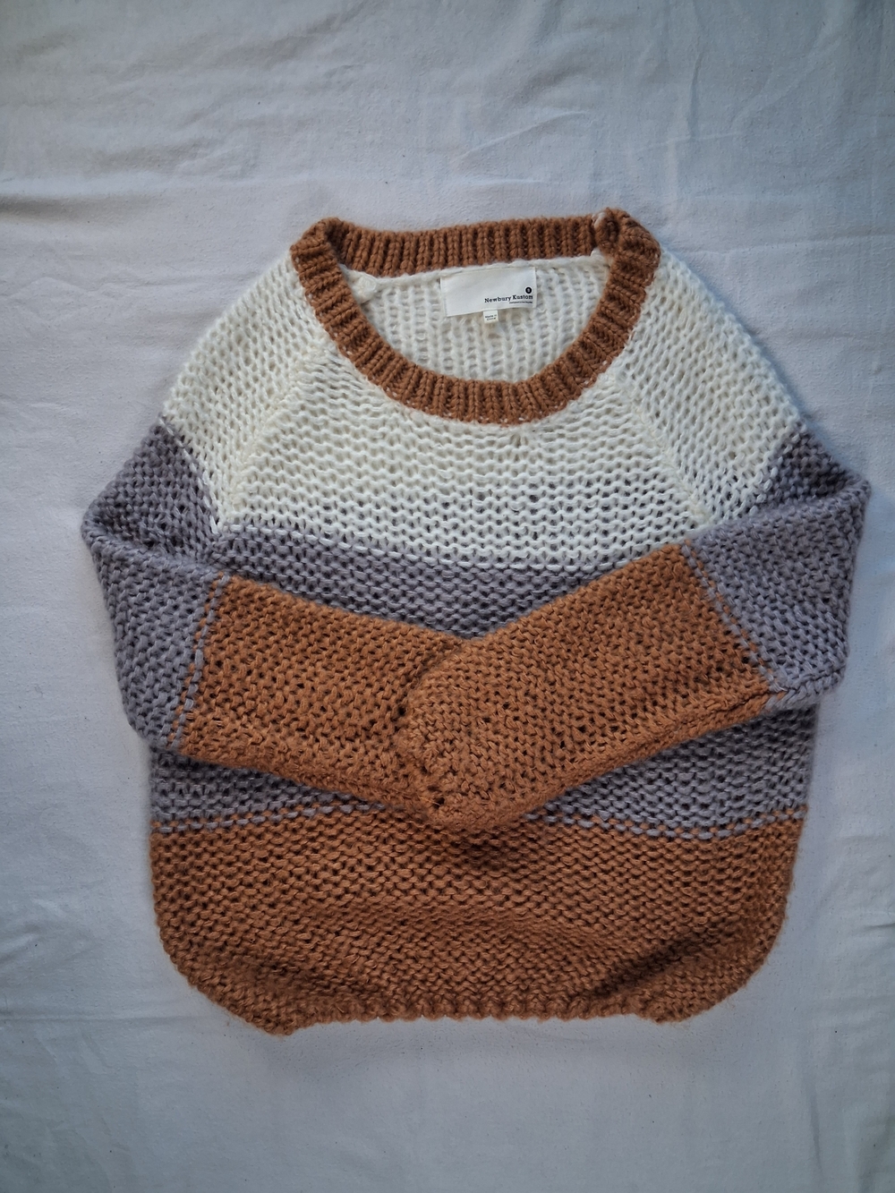 Newbury Kustom Brown & Cream Size S Knitted Sweater